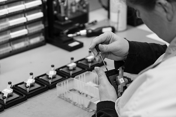 Engineer assembling a camera