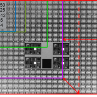 View of patterned wafer showing FOV for multiple camera resolutions